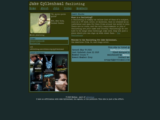gyllenhaal/myspace screenshot