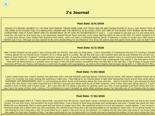 Blog screenshot