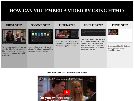 Ela Karabekiroglu Video Embedding Tutorial Assignment screenshot