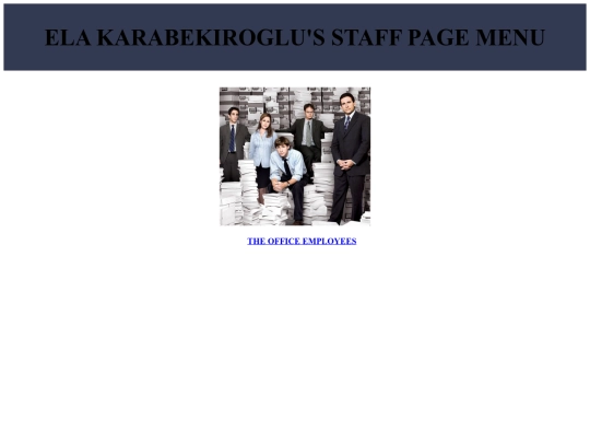 Ela Karabekiroglu's Staff Page Menu screenshot