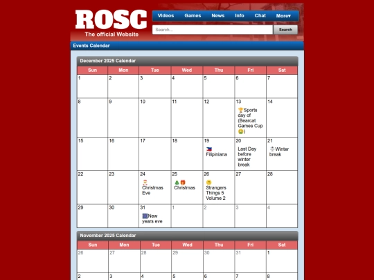 events screenshot