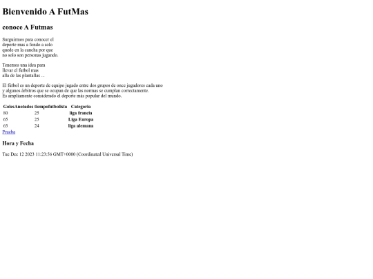 FUTMAS/Pagina Index screenshot