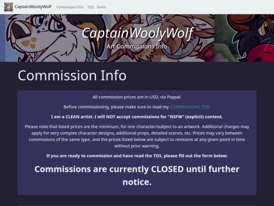 commissions screenshot