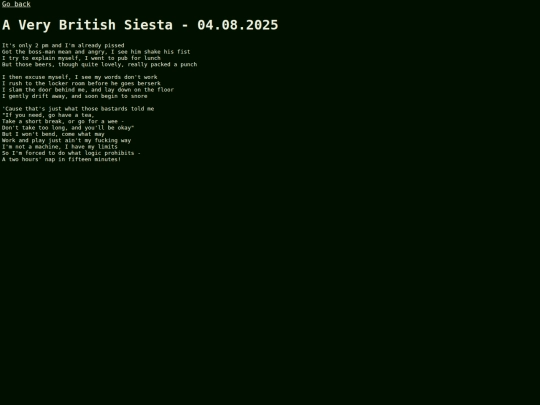 English/A Very British Siesta screenshot