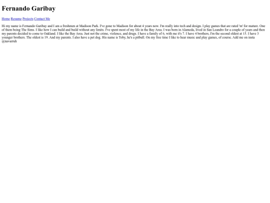 Portfolio/about screenshot