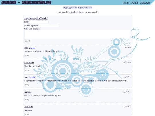 guestbook screenshot