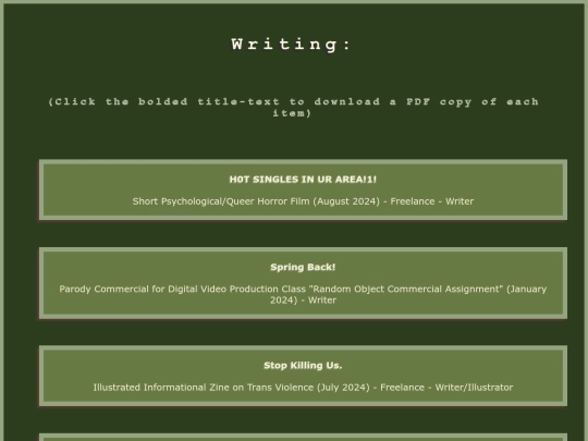 writing screenshot