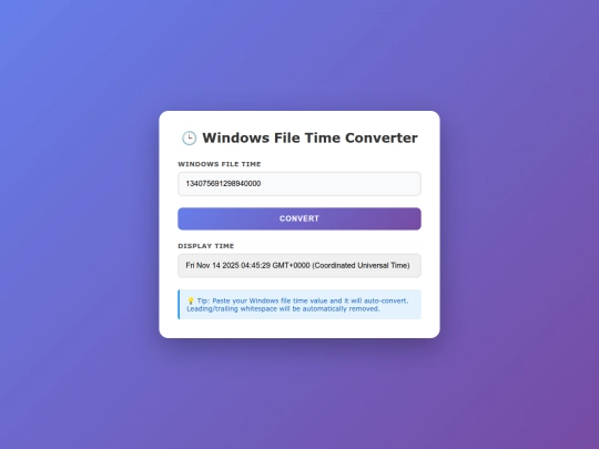 windowsfiletime screenshot