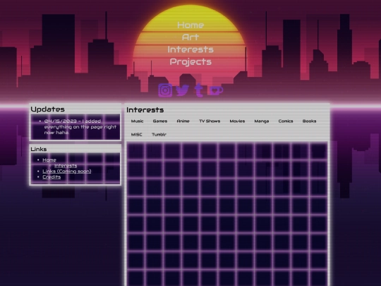 Interests screenshot