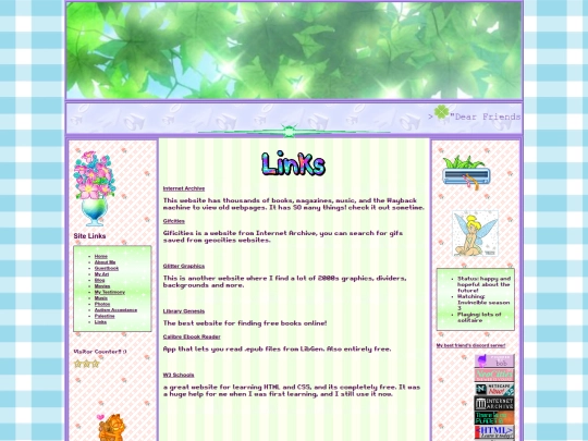 links screenshot