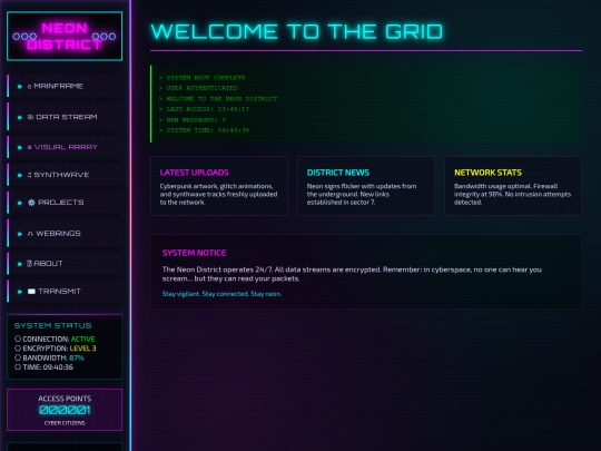 Main Pages/neonpg screenshot