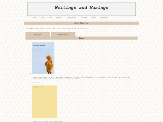 writings screenshot