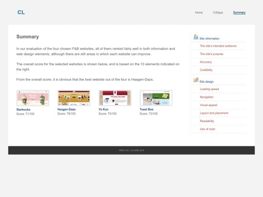 summary screenshot