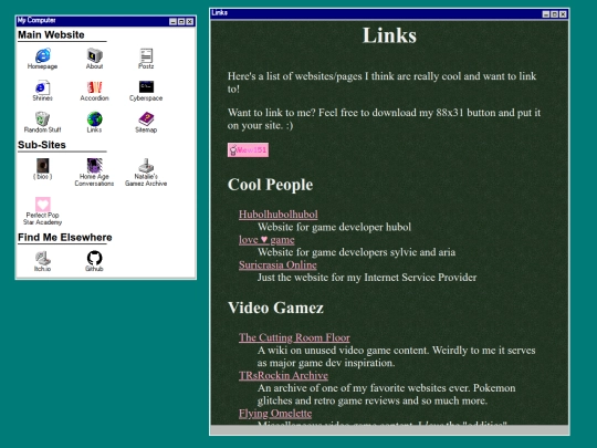 links screenshot
