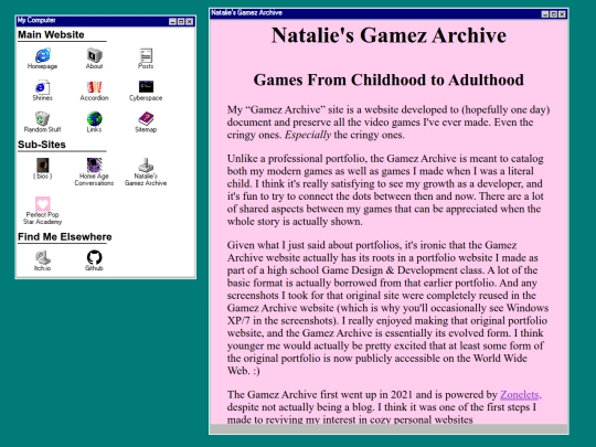 subsite/games screenshot