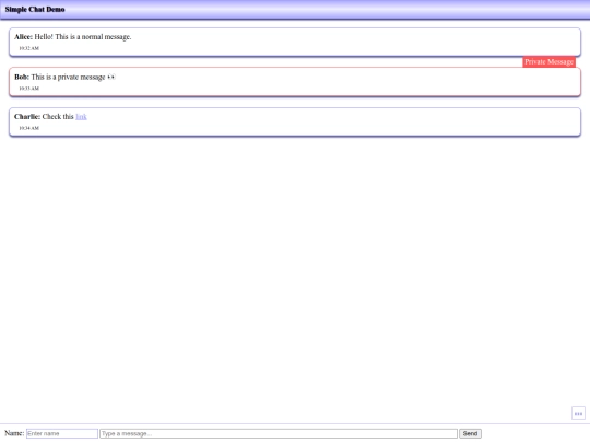 chat test screenshot