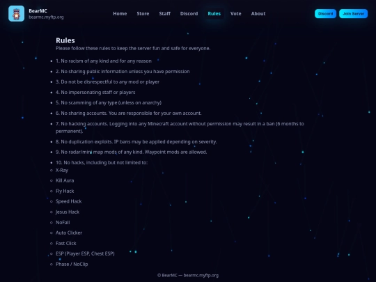 rules screenshot