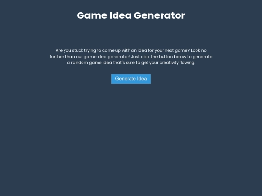 gameideagenerate screenshot