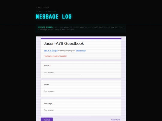 guestbook screenshot