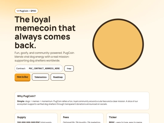pug_coin_one_page_landing_site_drop_in_html screenshot