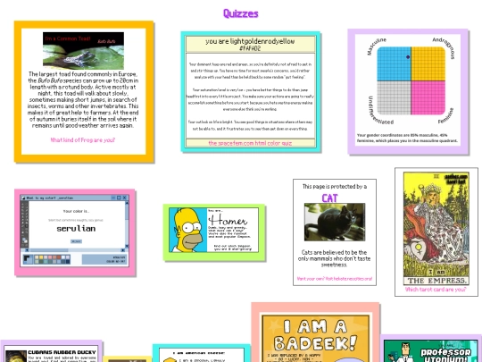 quizzes screenshot