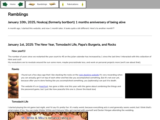 pages/ramblings screenshot