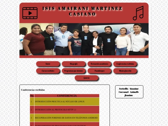 Mi pagina/conferencias screenshot