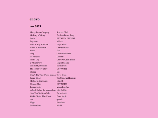 playlists/enovo screenshot