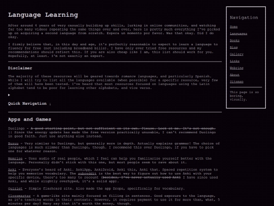 languages screenshot
