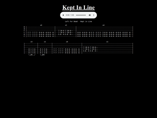 tabs/left_for_dead/songs/kept_in_line screenshot
