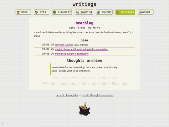 writings screenshot