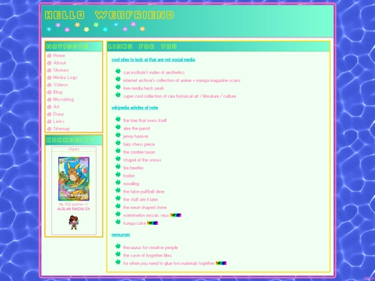 links screenshot