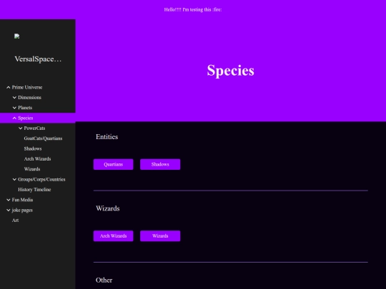 Home Pages/Species screenshot