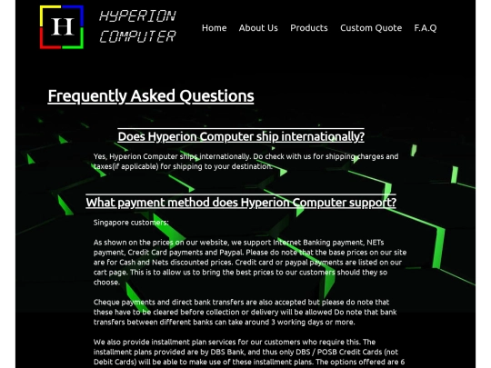 FAQ screenshot