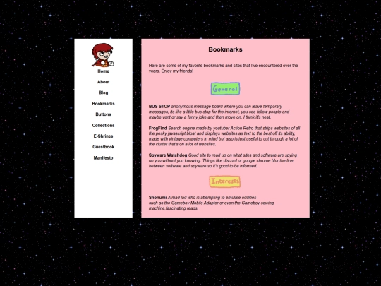 bookmarks screenshot