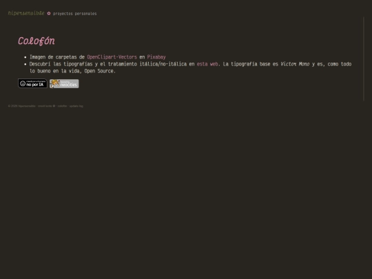 colofon screenshot
