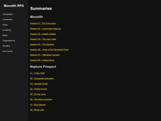 summaries/summaries screenshot