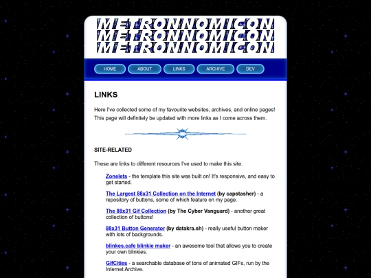 links screenshot