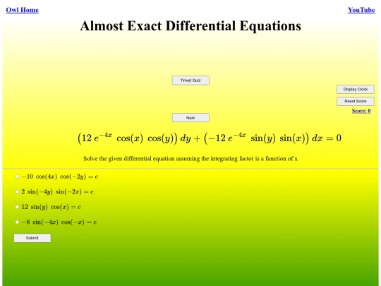 Almost Exact Differential Equations/diff screenshot