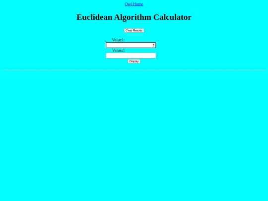 Euclidean Algorithm Calculator/calculator screenshot