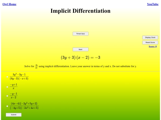 Implicit Differentiation/implicit screenshot