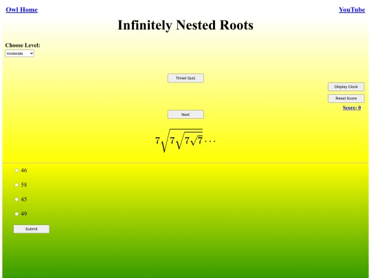 Infinitely Nested Roots/nestedRoots screenshot