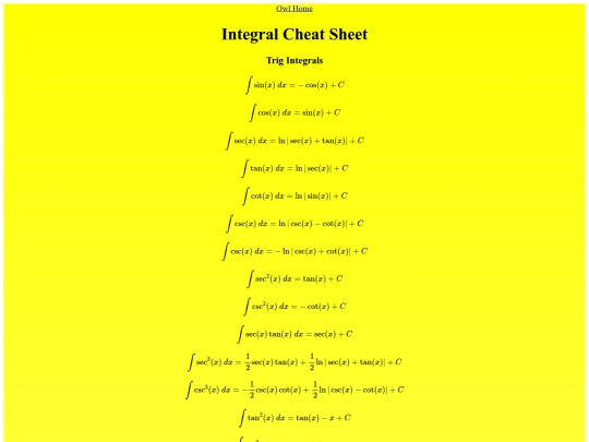 Integral Cheat Sheet/integrals screenshot
