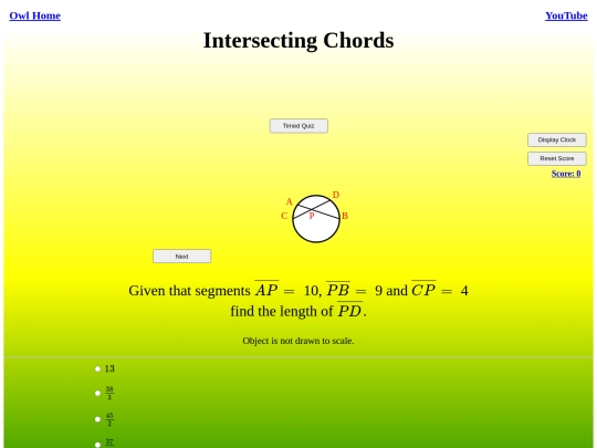 Intersecting Chords/chords screenshot