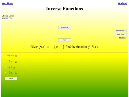 Inverse Functions/inverse screenshot