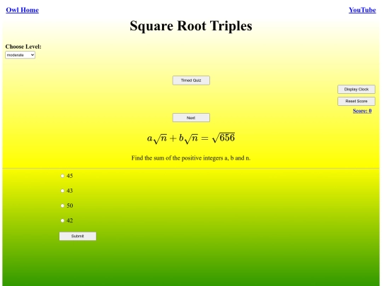 Square Root Triples/triples screenshot