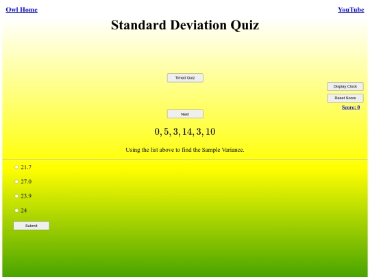 Standard Deviation Quiz/stat screenshot