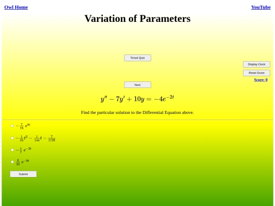 Variation of Parameters/vop screenshot