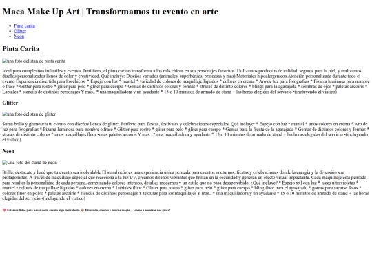 pagina web screenshot