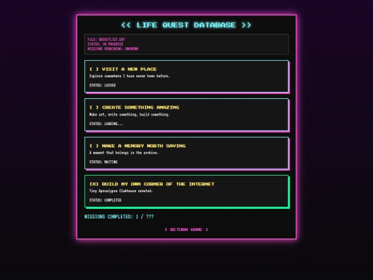 bucketlist screenshot